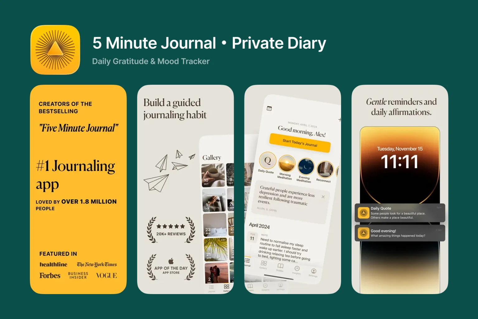 5 Minute Journal app on iPhone