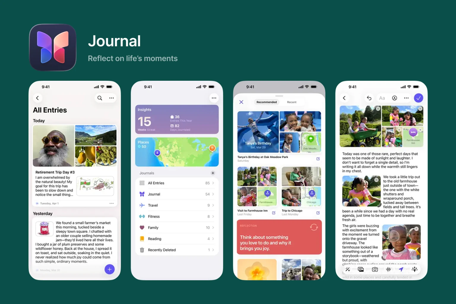 Apple Journal app interface on iPhone