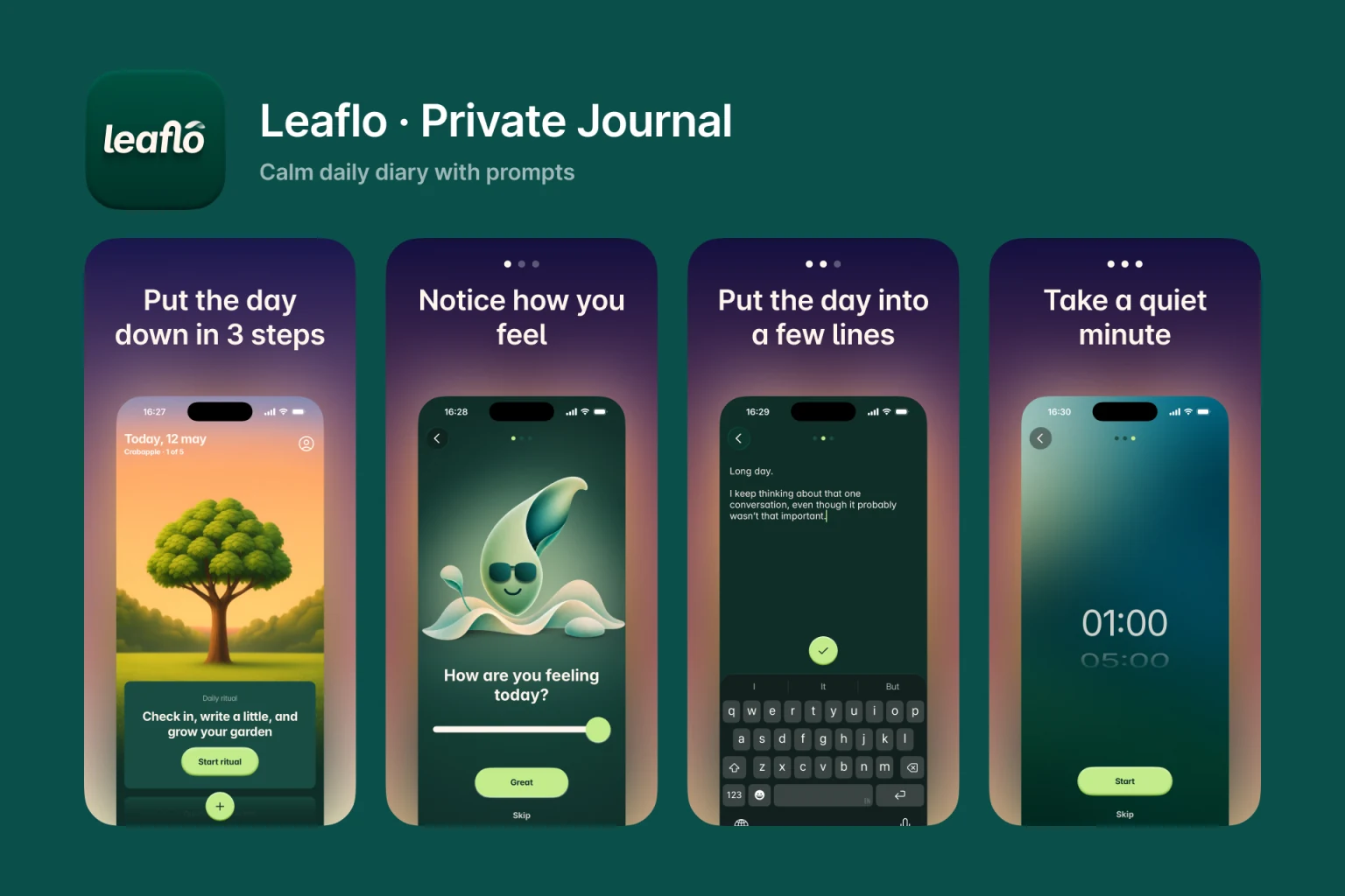 Leaflo journaling app on iPhone