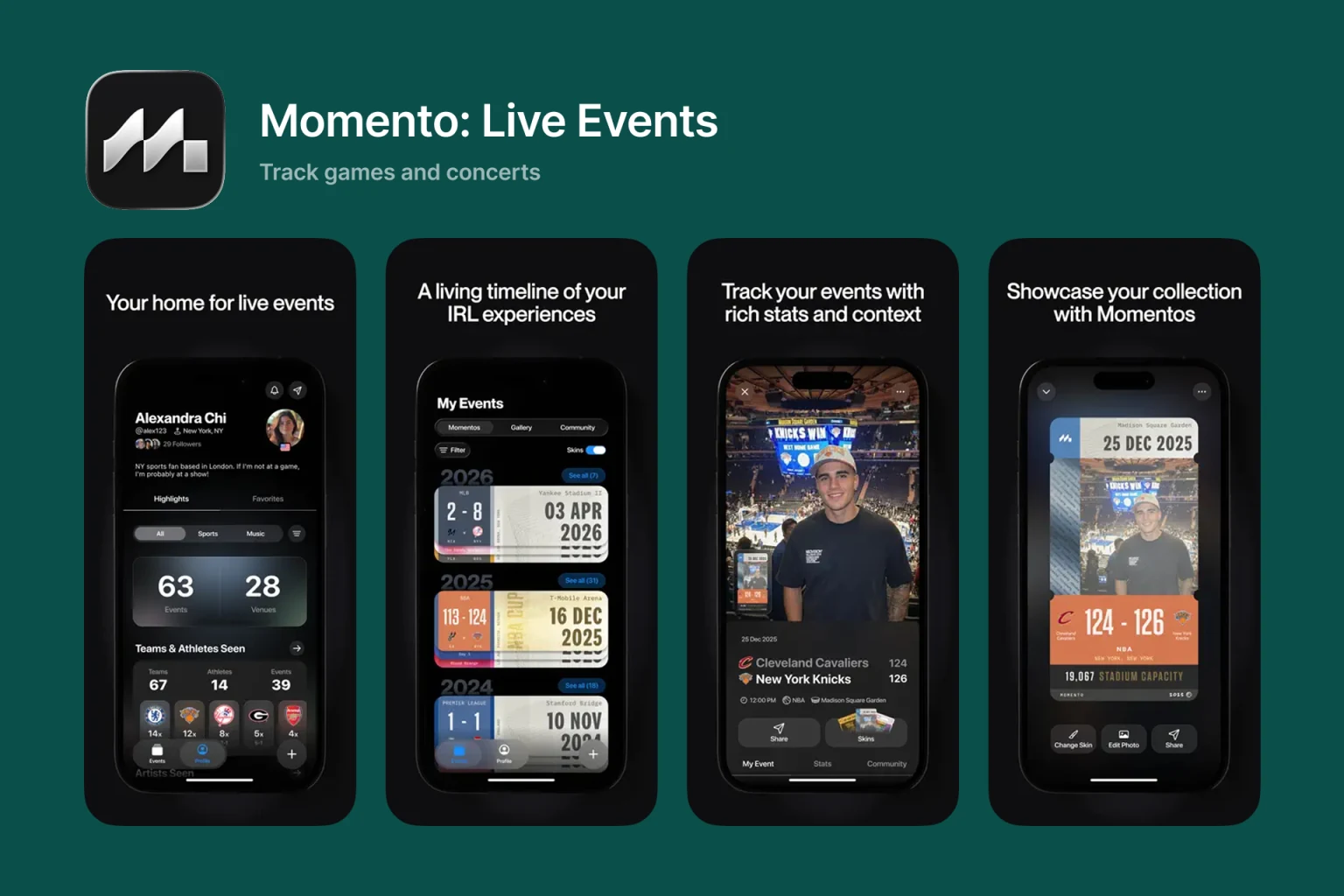 Momento journaling app on iPhone