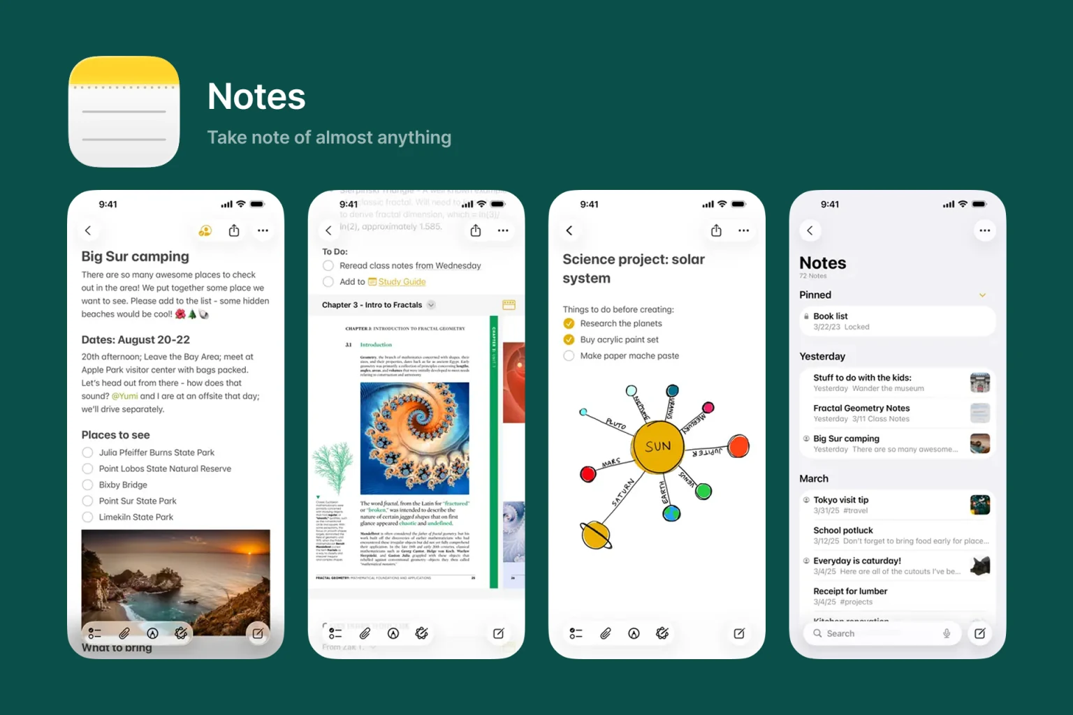 Apple Notes app used as a simple journal on iPhone